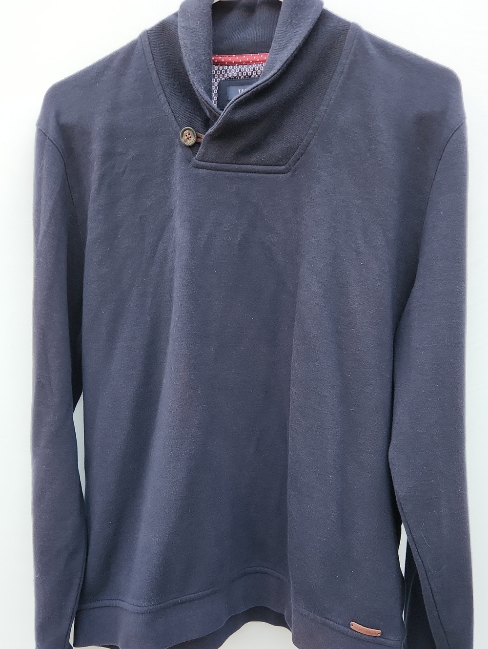 Ted BAKER SHAWL COLLAR MENS COTTON SWEATER Xl
